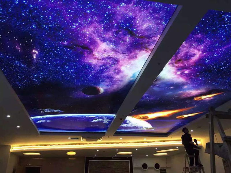 Foxygen factory is supplying starry night sky pvc stretched ceiling film