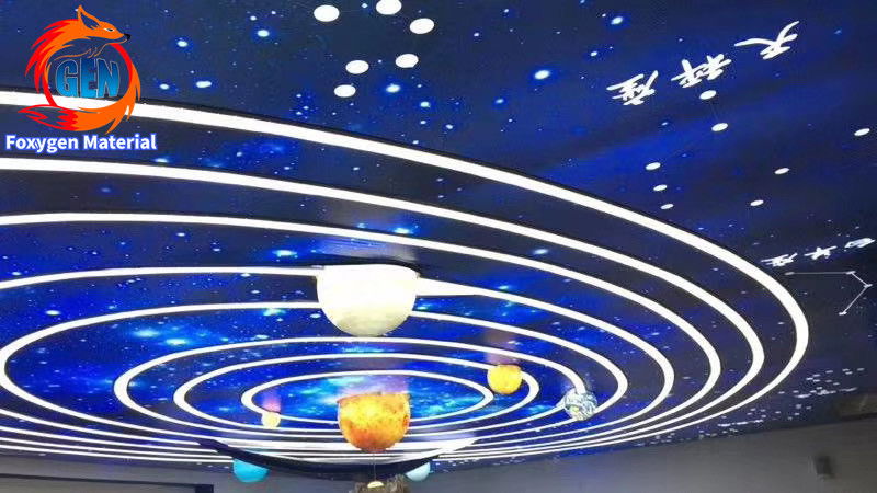 Foxygen customized print uv Stretch ceiling film the solar system