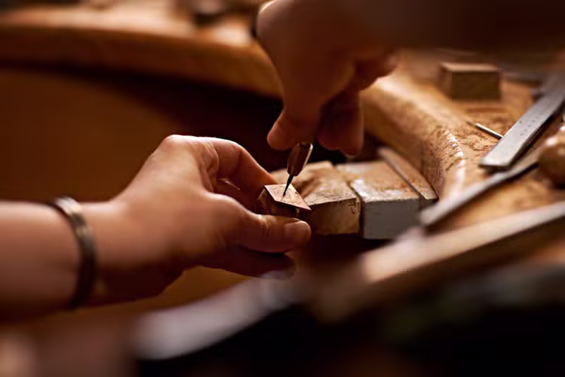 Close up of precision wood joinery craftsmanship