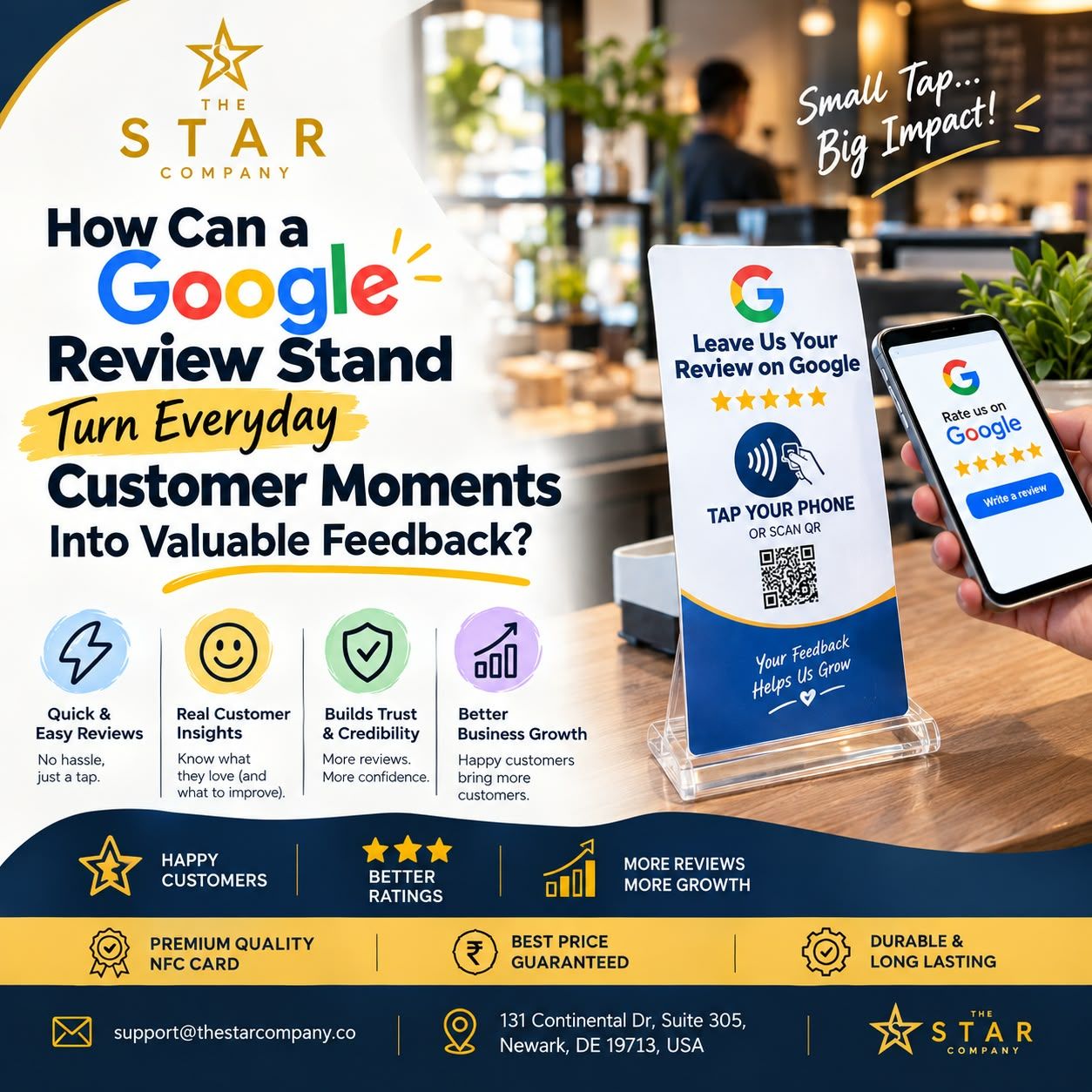 nfc google review stand