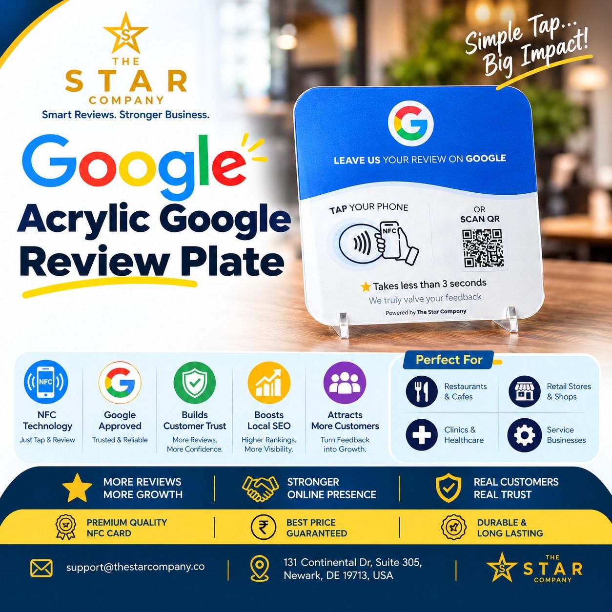 acrylic NFC Google review solution