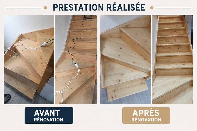Avant/Après : Rénovation d'un escalier en bois