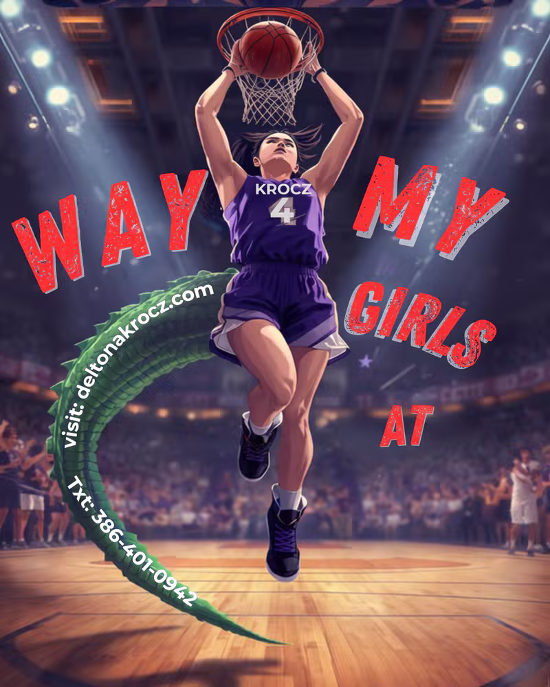 KROCZ DEVELOP Basketball poster of a girl dunking
