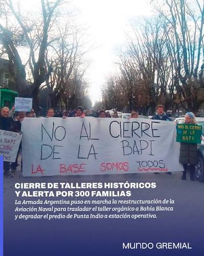 Vecinos de Punta Indio marcharon en Buenos Aires contra el traslado de áreas clave de la Base Aeronaval