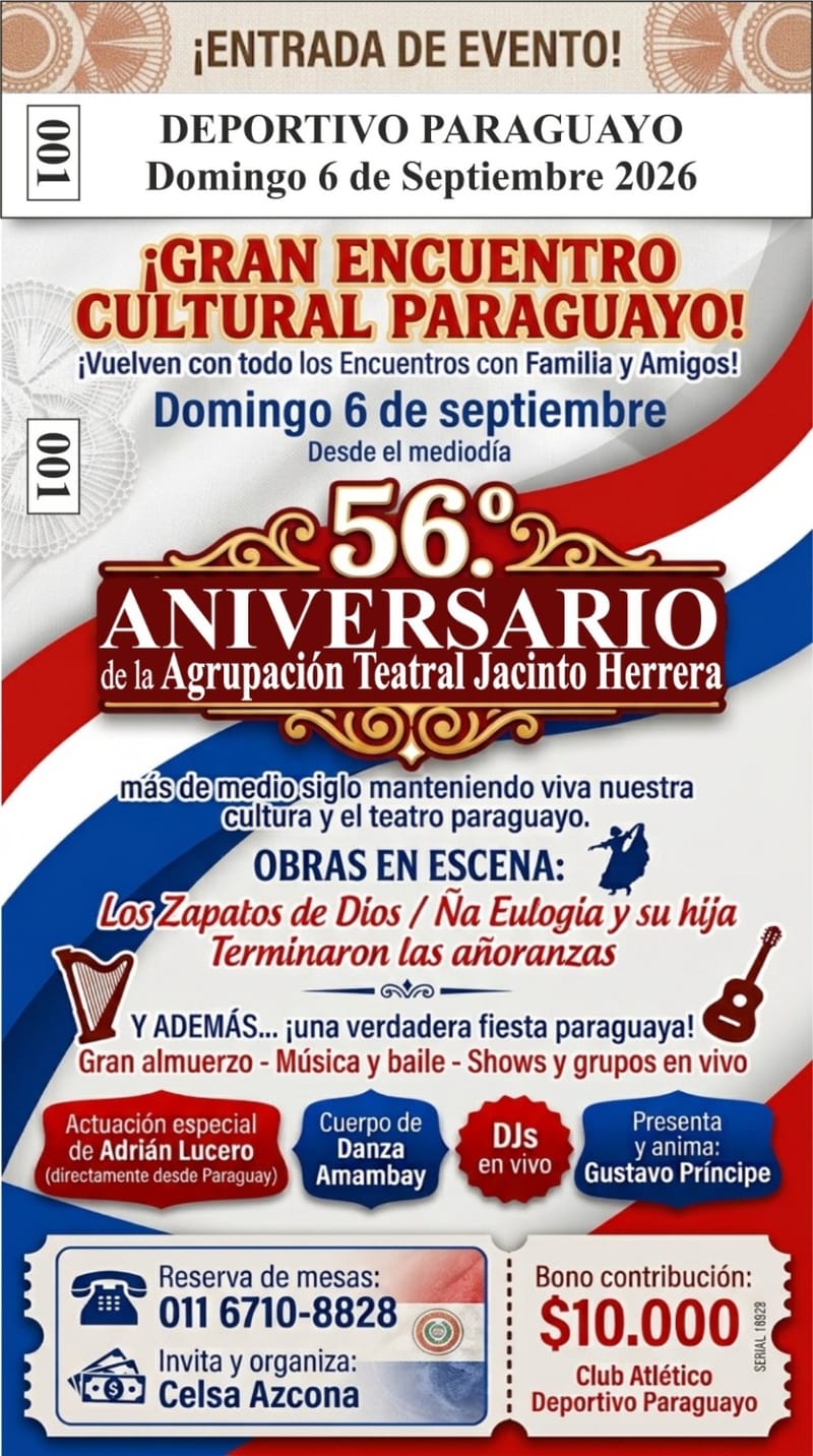 56 años de la Agrupación Teatral Jacinto Herrera: preparan un gran encuentro cultural paraguayo