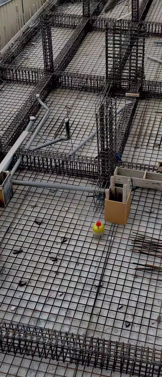 Construction site rebar layout
