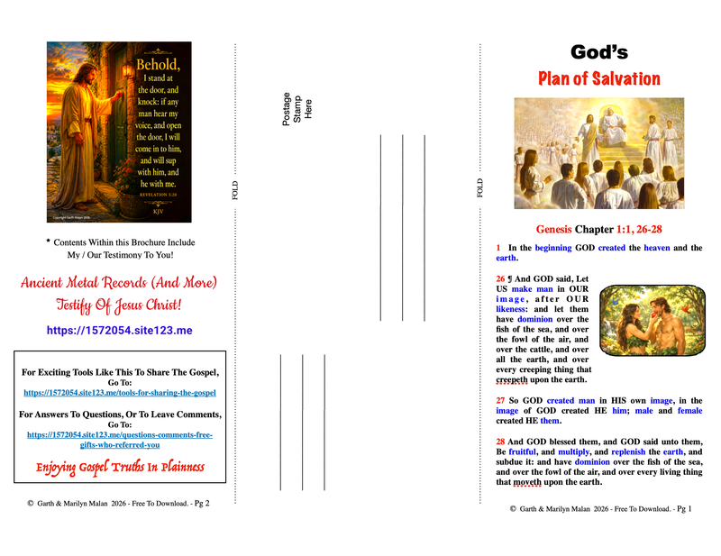 TRY-FOLD BROCHURE - PLAN OF SALVATION