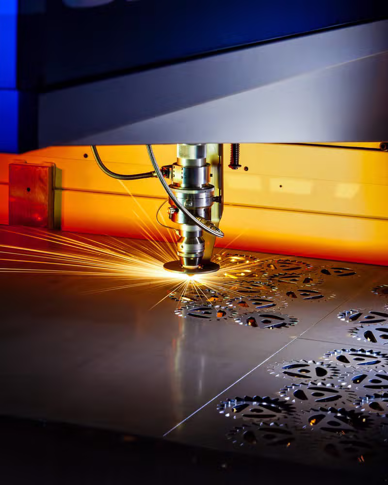 Laser cutting sheet metal fabrication process
