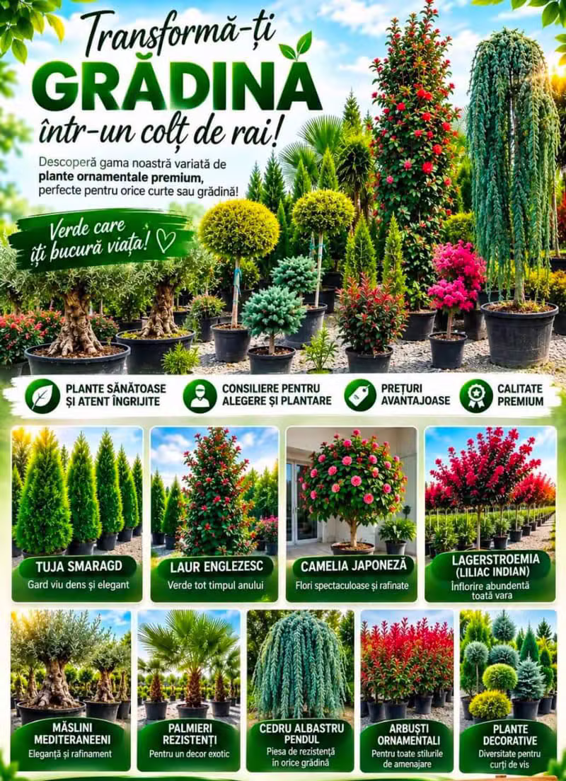 Ofertă plante ornamentale și grădină