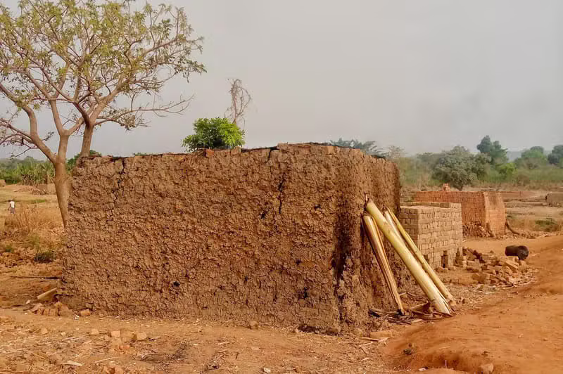 Eco-friendly brick house construction project