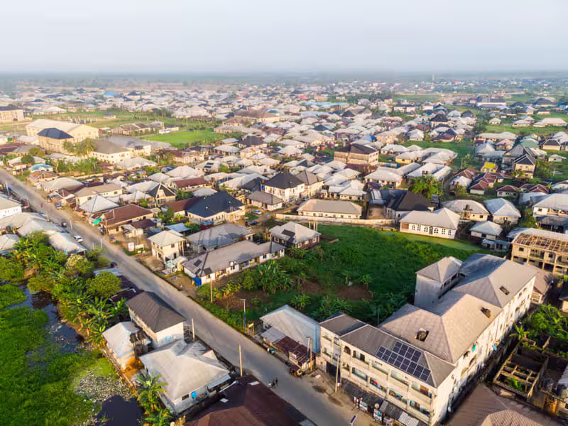 Aerial view of a Nigerian residential housing estate