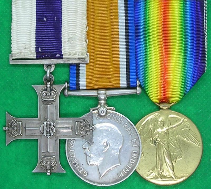 PIGGOTT, Arthur Vincent. Lieutenant 2KEH. Military Cross and British War Medal and Victory Medal., courtesy of The Medal Centre, UK in April 2025.