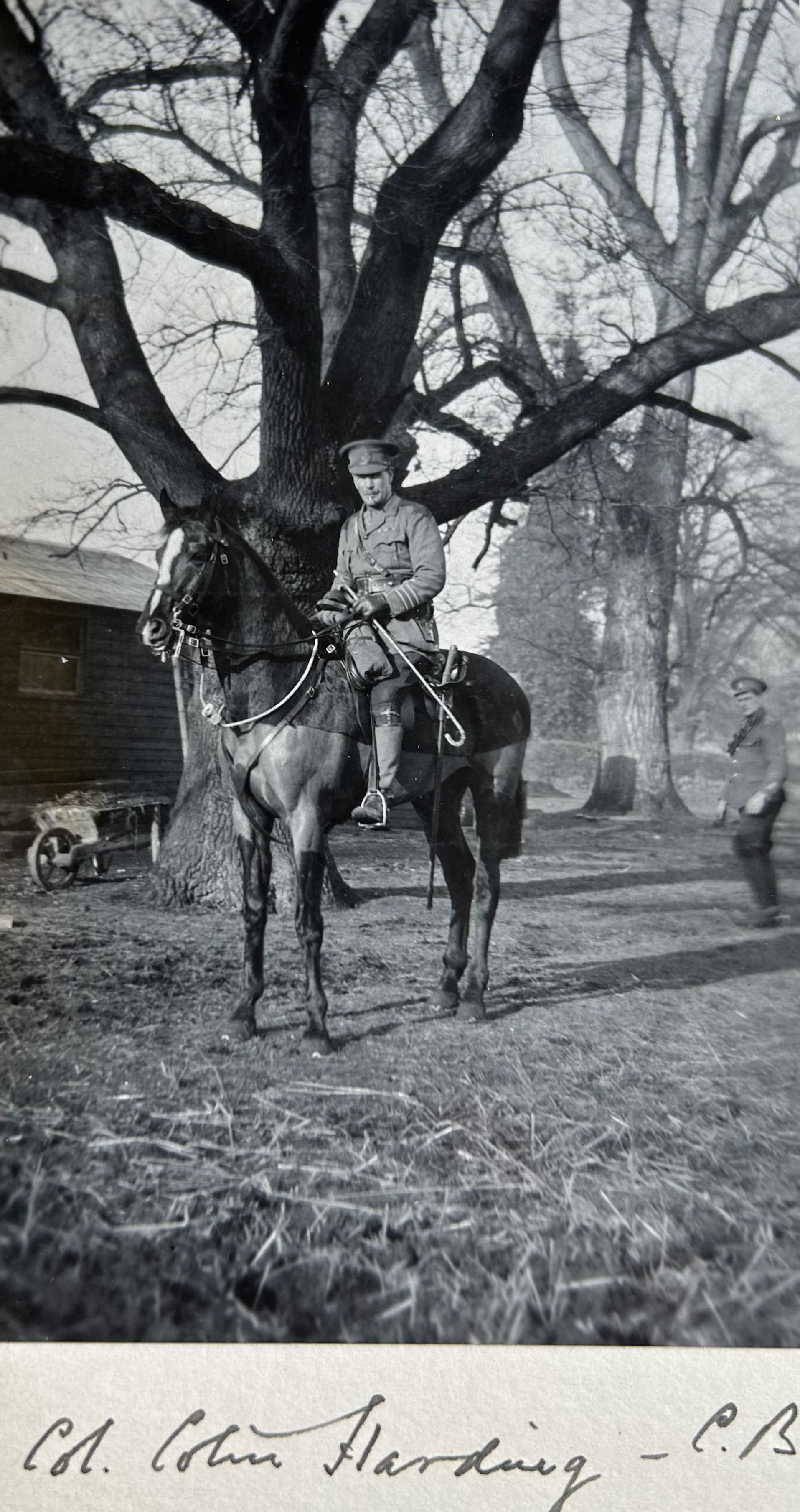 HARDING, Colin. Colonel, Second in Command 2KEH. Photograph taken at Langley Park in September 1914 courtesy of Joanna Bacon and now in the author's collection.
