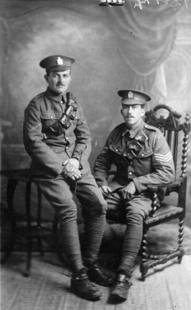 WADE, Brian Frederick. Lance Corporal. 1505. KEH in 1915. With Lance Sergeant Dick Darrel. Courtesy the Sentinel project, SADF.