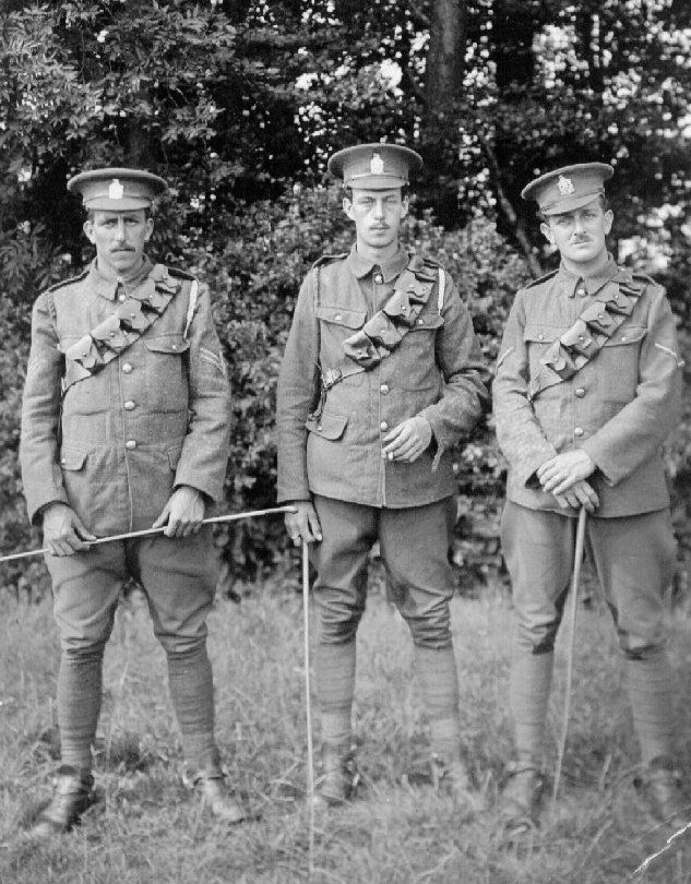 WADE, Brian Frederick. Lance Corporal. 1505. KEH in 1915 on the right with two comrades from the Malay Peninsula. Courtesy the Sentinel project, SADF.