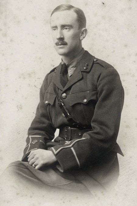 TOLKIEN, John Ronald Reuel. Photograph in the uniform of the Lancashire Fusiliers.