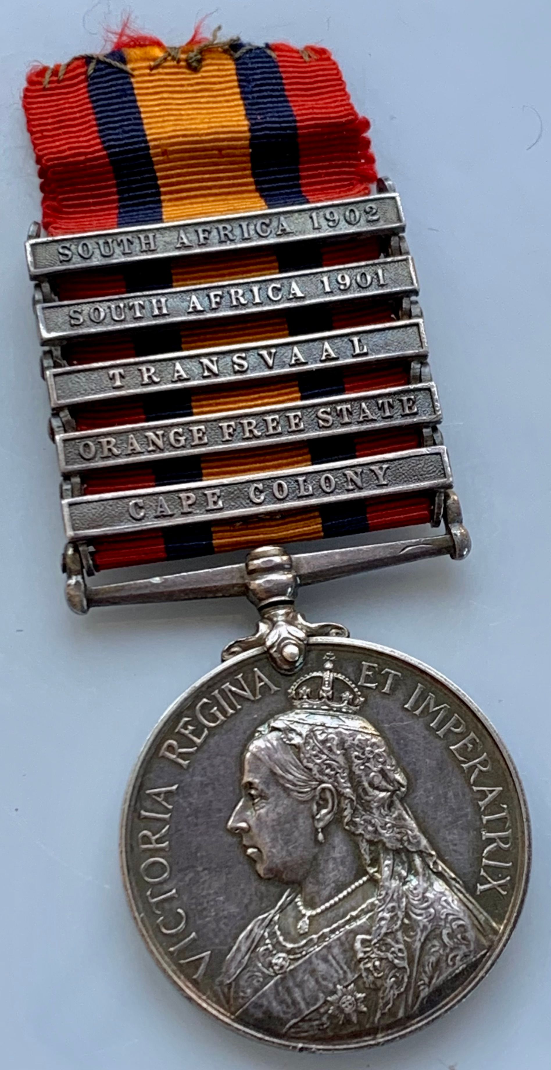 HERMON, Edward William. Queen's South Africa Medal with 5 clasps from service with the 7th (Queen's Own) Hussars, commanded the Oxford and Cambridge Squadron, then 'C' Squadron, KEH and Mentioned in Despatches (London Gazette Supplement 16/06/1916). KIA in 1916 with Northumberland Fusiliers. Photograph courtesy of a private collector.