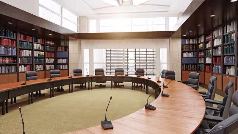 Professional law office library with legal books
