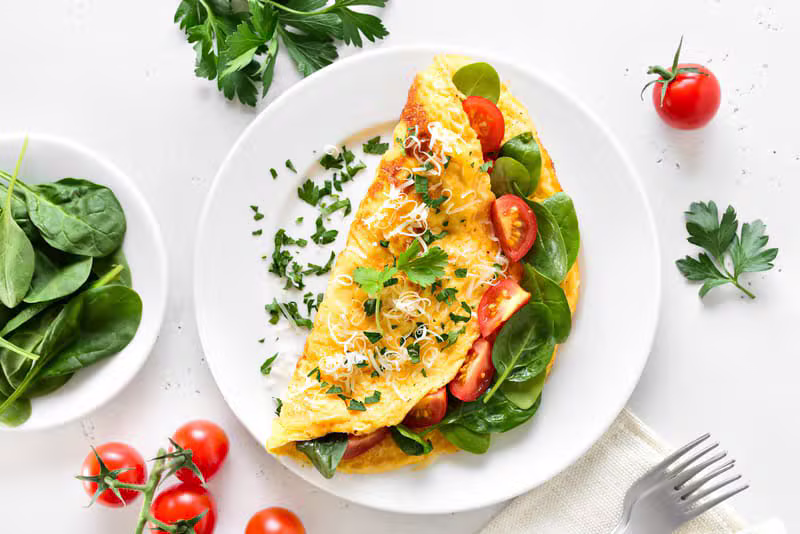 Omelette printanière aux épinards