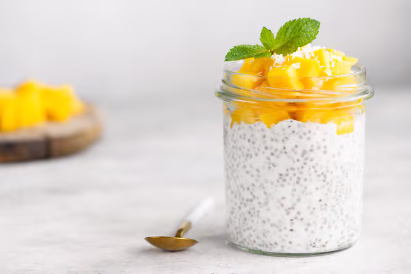 Pudding de chia coco-mangue