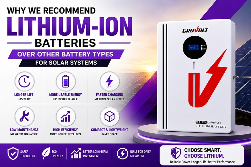 Why We Recommend Lithium-Ion Batteries Over Other Battery Types for Solar Systems