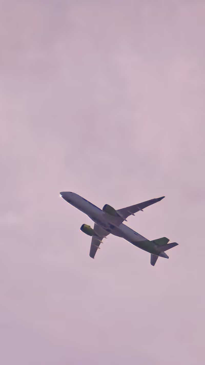 Commercial aircraft taking off