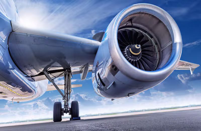 Jet engine of a commercial aircraft