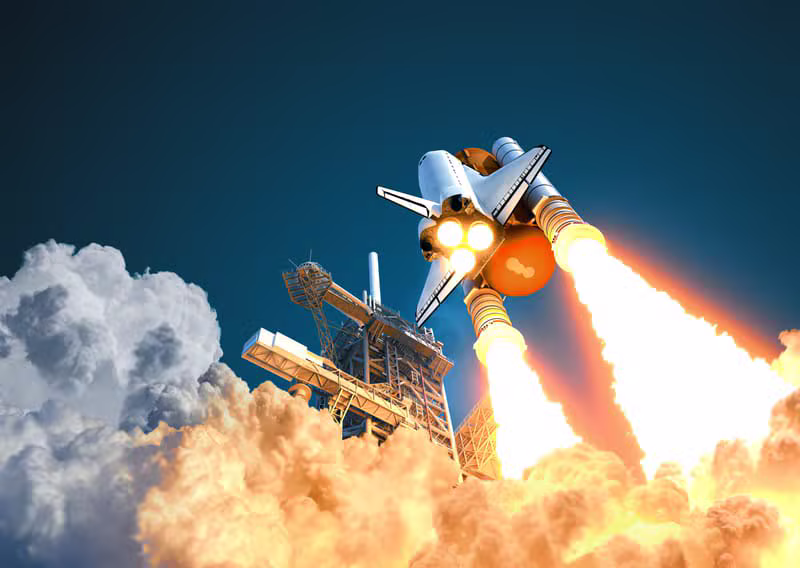 Rocket launching upward