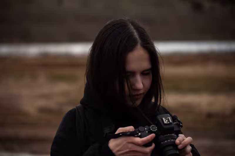 Camera lens close-up