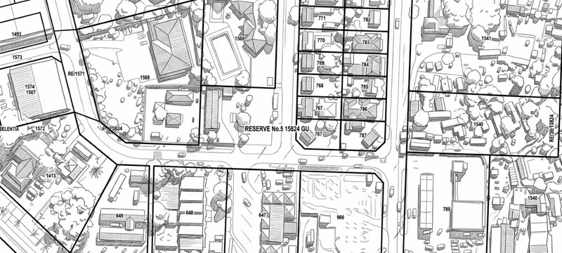 Cadastral municipal map and property boundary plan