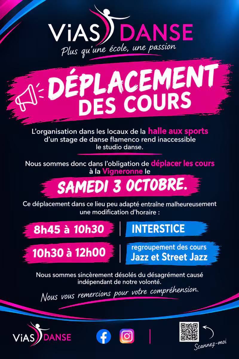 Communiqué - Déplacement des cours