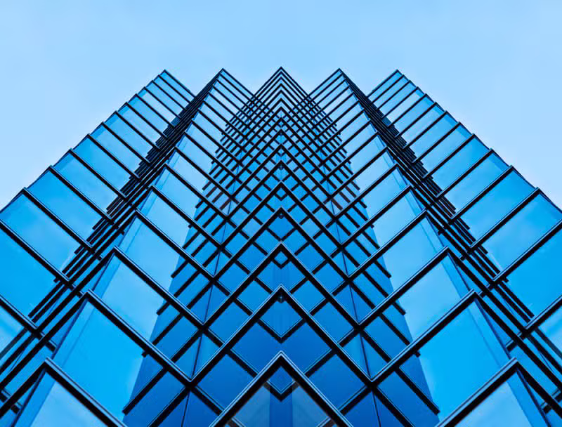 Modern commercial building under construction