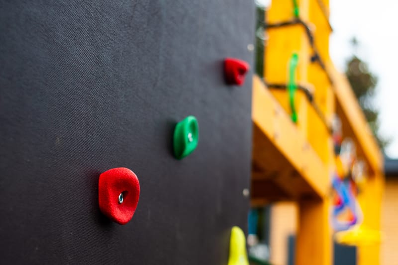 climbing holds on wall