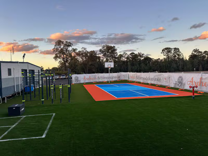 Outdoor sports court and gym equipment