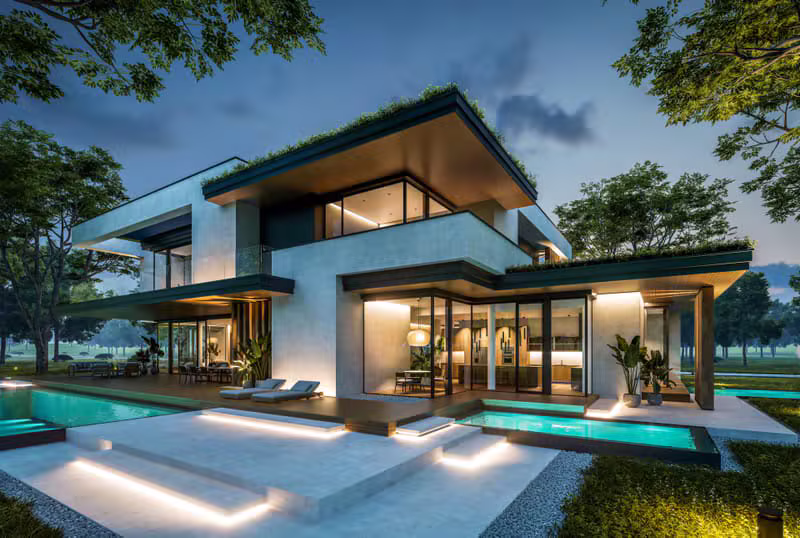 Luxury modern villa exterior