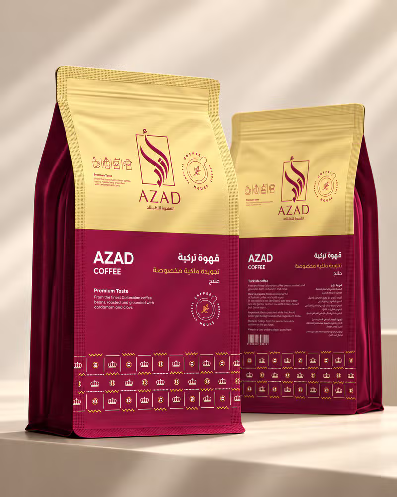 Azad Coffee portrait packaging