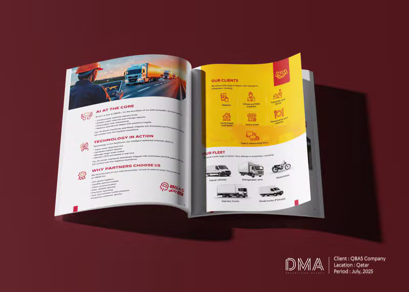 Q-BAS profile spread — AI at the core, technology in action, our clients and our fleet