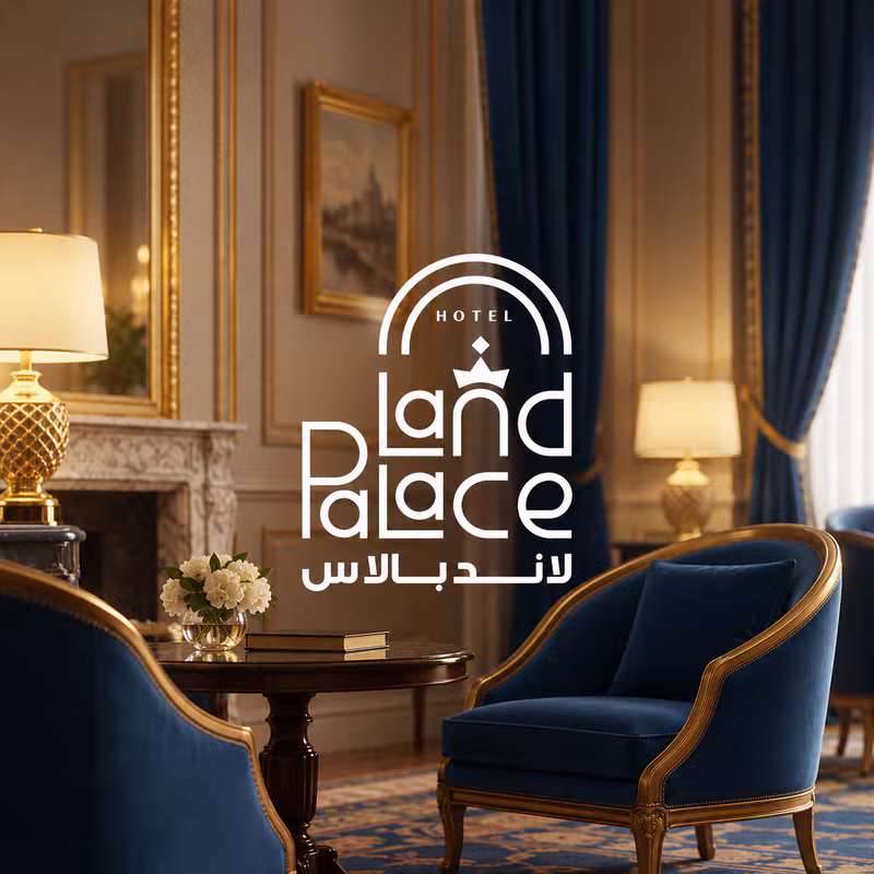 Land Palace hospitality brand identity in Jeddah by DMA Agency