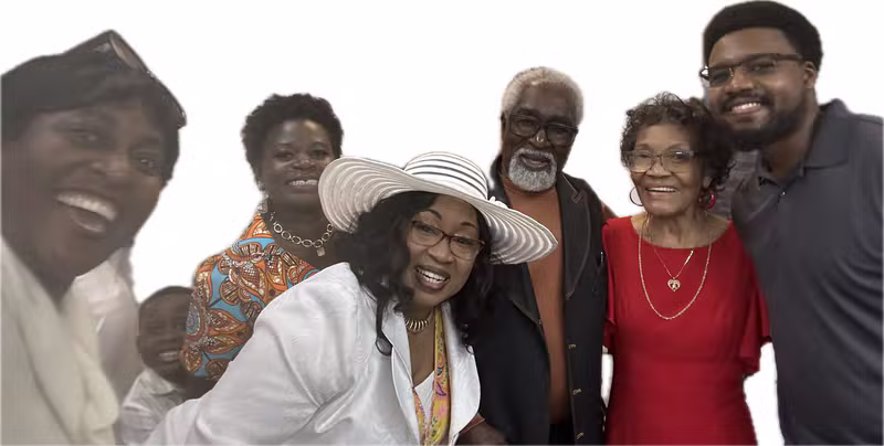 Joyful church family members