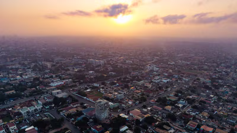 Beautiful sunset over Ghana