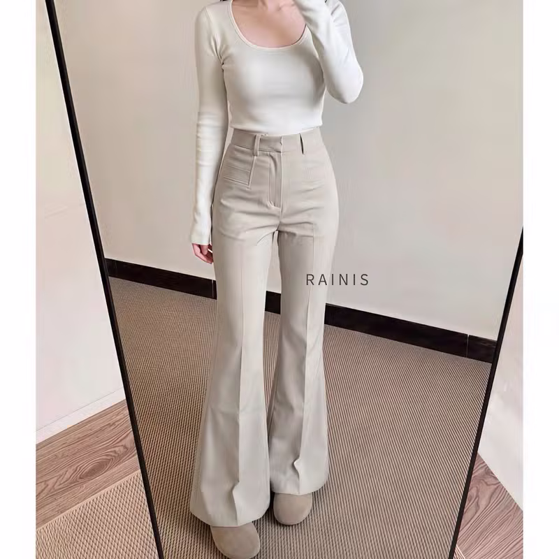 Celana Wanita Cutbray Highwaist Premium Flare Pants Korea Style Office Pants Wanita Auto Jenjang detail 2