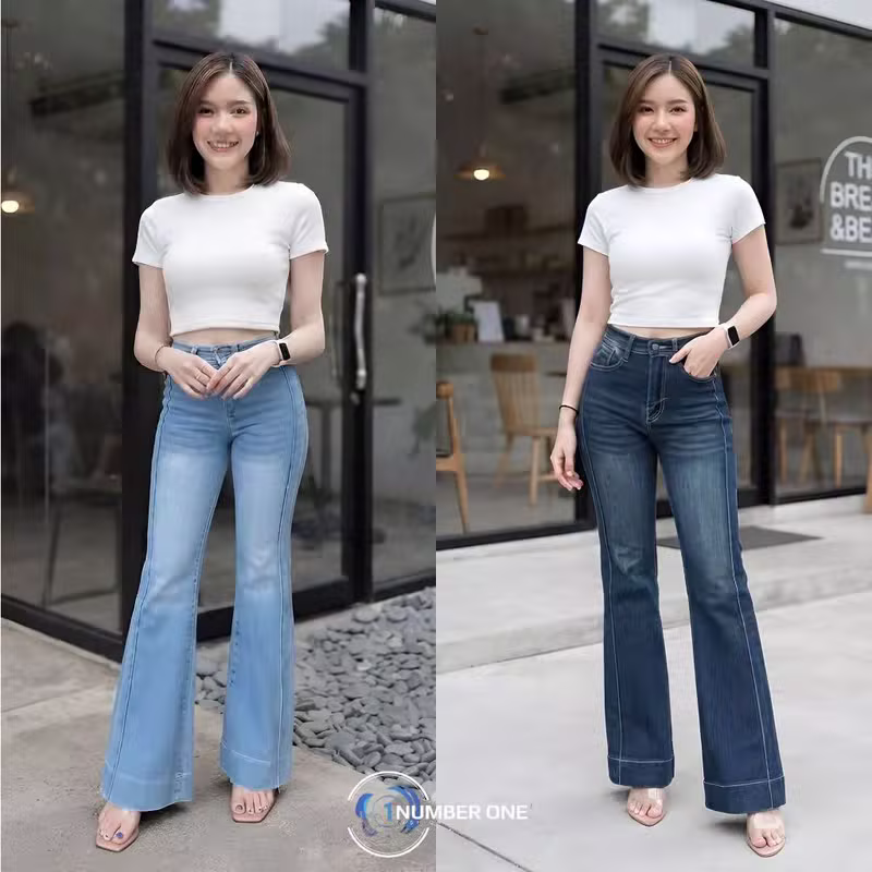 New Flare Cutbry Tulang Highwaist Retro Vintage Melar Premium Korean Style Celana Panjang Jeans Jumbo detail 2