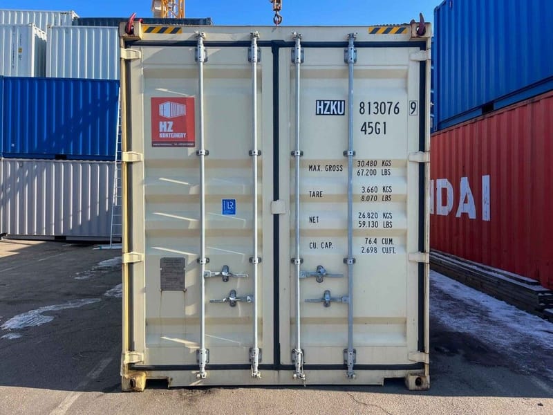 Contenedor marítimo 40' High Cube One Trip – RAL 1014 detalle 3