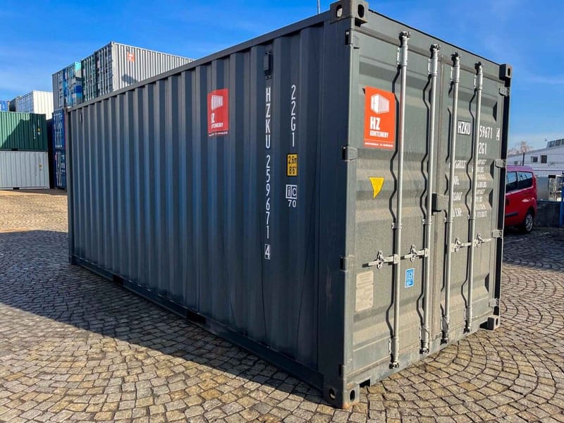 Contenedor marítimo 20' IICL6 – RAL 7016 detalle 1