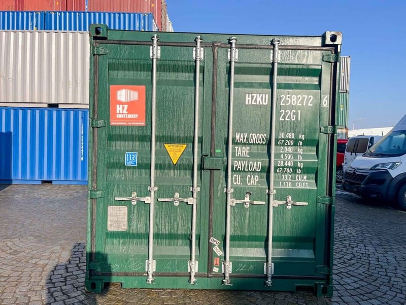 Contenedor marítimo 20' IICL6 – RAL 6005 detalle 2