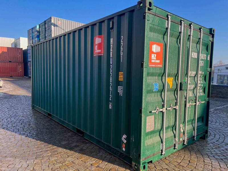 Contenedor marítimo 20' IICL6 – RAL 6005 detalle 1