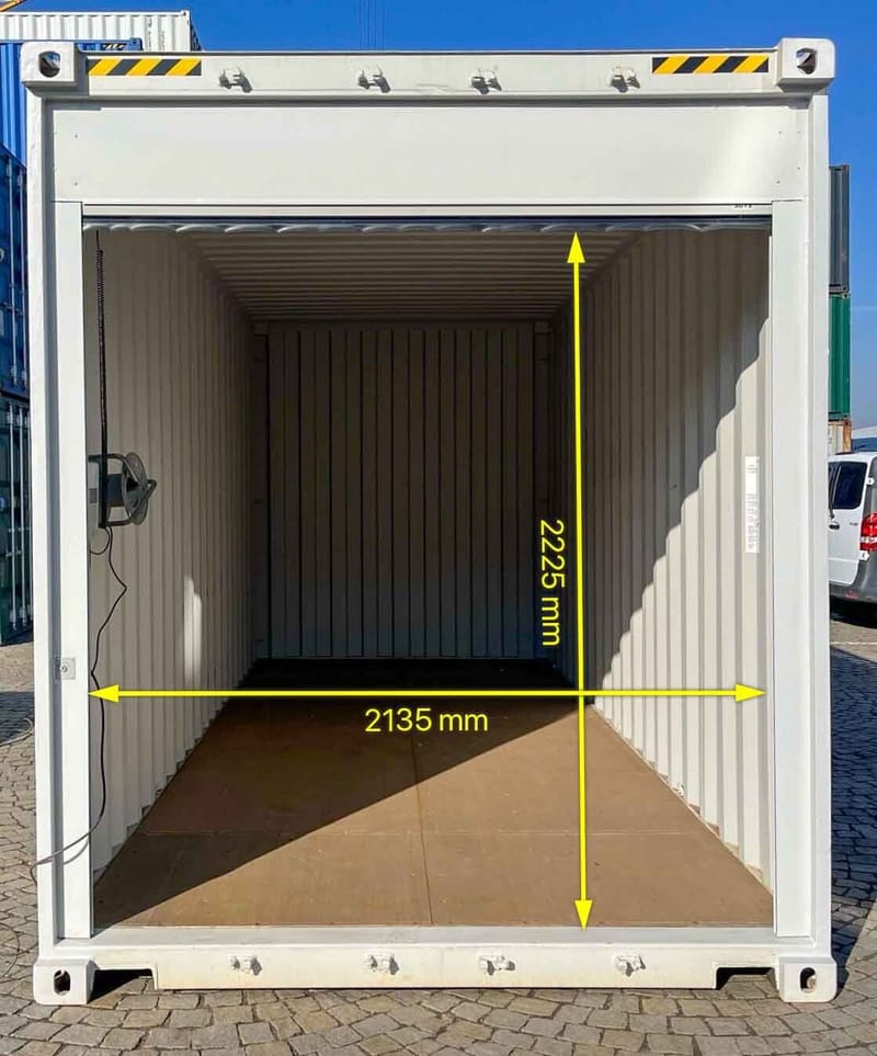 Contenedor 20' High Cube con puerta enrollable – RAL 7035 detalle 10