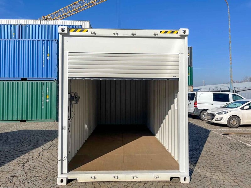 Contenedor 20' High Cube con puerta enrollable – RAL 7035 detalle 9