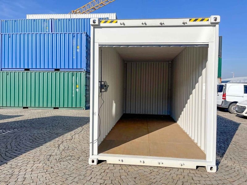 Contenedor 20' High Cube con puerta enrollable – RAL 7035 detalle 7