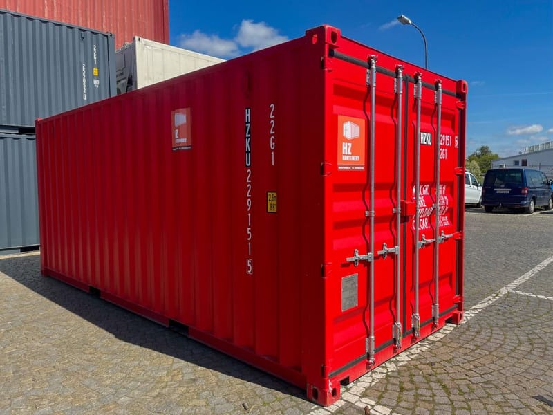 Contenedor marítimo 20' IICL6 One Trip – RAL 3020 detalle 1